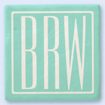 Audaz Monograma Moderno 3 Iniciales | Blanco En Aq