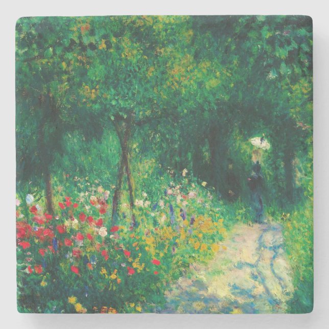 Posavasos De Piedra Auguste Renoir "Mujer en un jardín" (Anverso)
