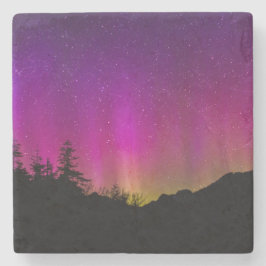 Posavasos De Piedra Aurora Borealis Starry Night Sky