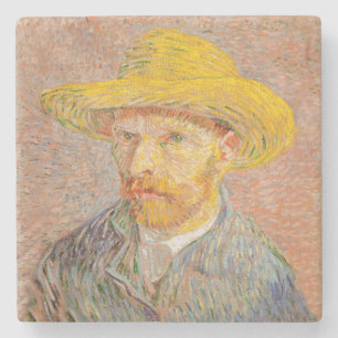 Posavasos De Piedra Autorretrato de Vincent Van Gogh con sombrero de p