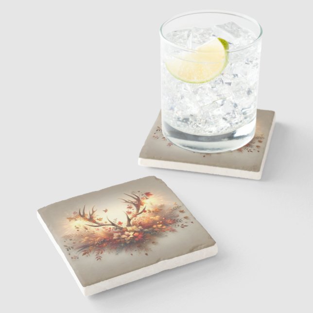 Posavasos De Piedra Autumn Deer Antler Bouquet (Lateral)