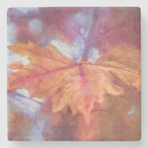 Posavasos De Piedra Autumn Maple Leaf Photo Art