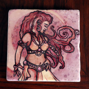 Posavasos De Piedra Autumn Moon Belly Dancer Goddess