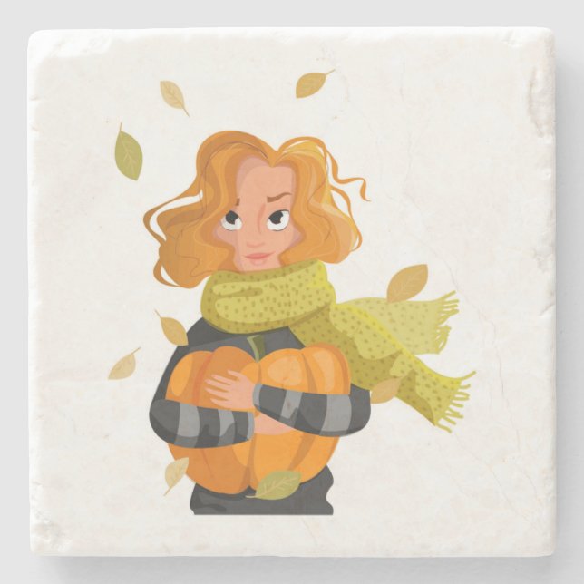 POSAVASOS DE PIEDRA AUTUMN WOMAN (Anverso)