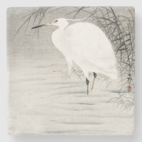 Ave costera de arte asiático Egret
