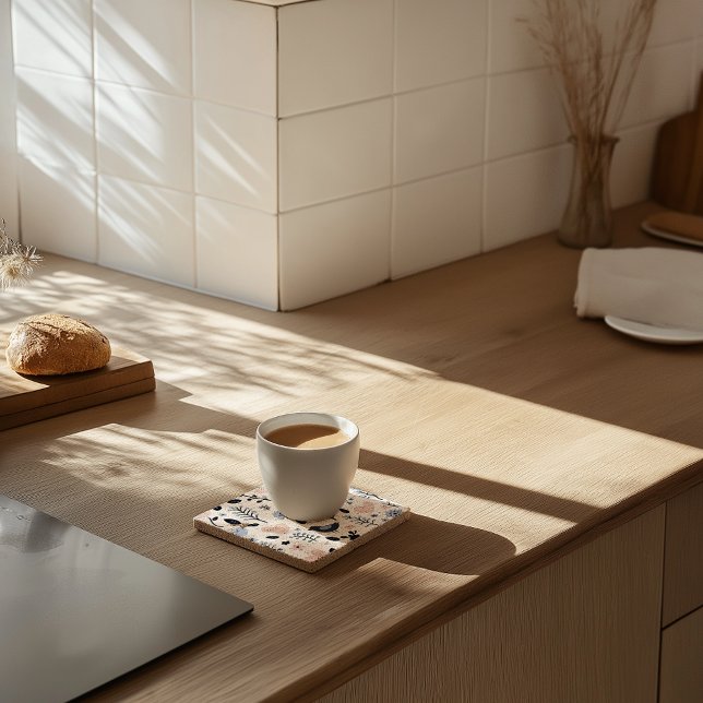 Posavasos De Piedra Ave escandinava y escayola de piedra floral (Subido por el creador)