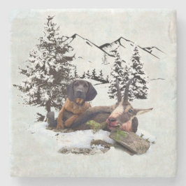 Posavasos De Piedra Aventura de caza de cabras de montaña