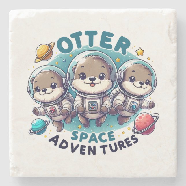 Posavasos De Piedra Aventuras Otter Space (Anverso)