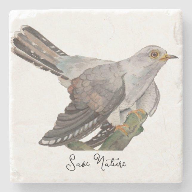 Posavasos De Piedra Aves de bosque acuáticas (Anverso)