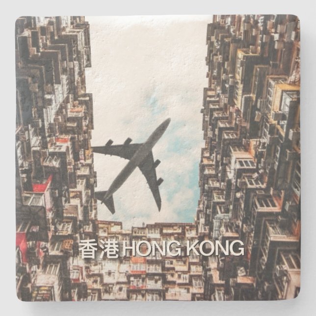 Posavasos De Piedra Avión de Hong Kong  (Anverso)