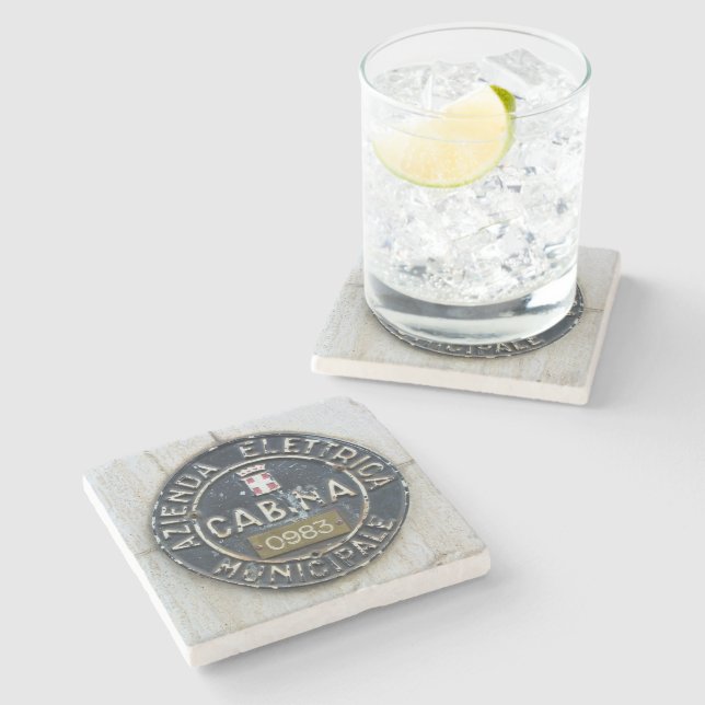 Posavasos De Piedra Azienda Electrica Municipale Cabina-Milano, Italia (Lateral)