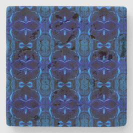 Posavasos De Piedra Azul con trazos entrelazados 'flotantes'