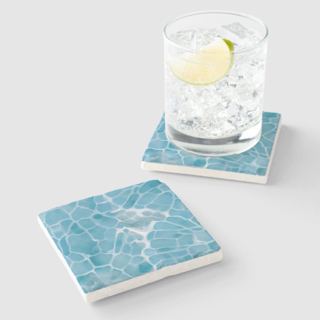 Posavasos De Piedra Azul de verano larimar (Lateral)