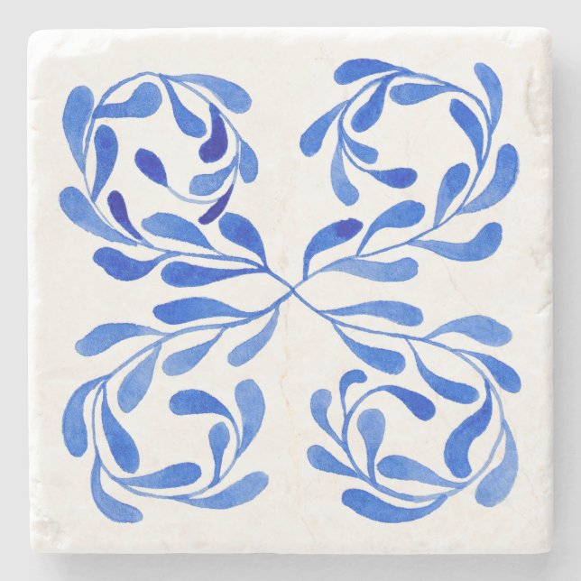 Posavasos De Piedra Azul mediterráneo (Anverso)