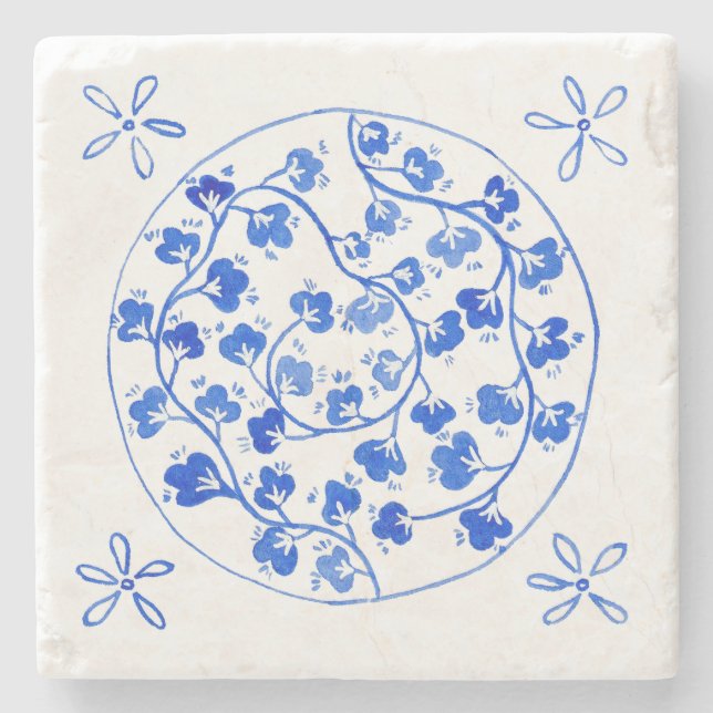 Posavasos De Piedra Azul mediterráneo (Anverso)