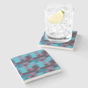 Posavasos De Piedra azul pavo real, púrpura, azul topacio y trueno