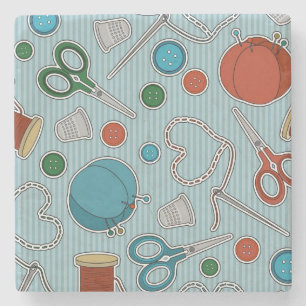 Posavasos De Piedra Azul temático de costura lindo del modelo