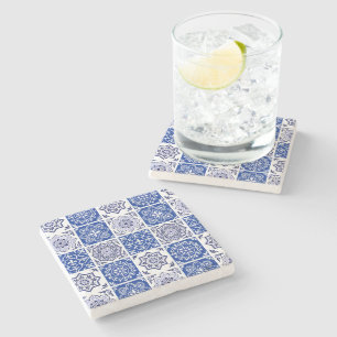 Posavasos De Piedra Azulejo de Mármol de Piedra Mediterráneo Azul