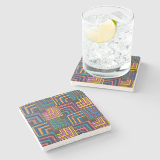 Posavasos De Piedra Azulejo Geométrico Jazzy Riff Coaster de Piedra