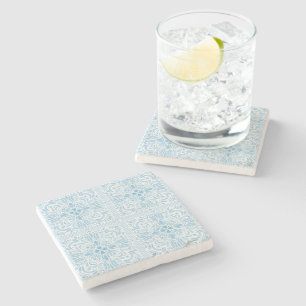 Posavasos De Piedra Azulejo Pastel Azul Recuerdo de Portugal