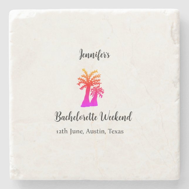 Posavasos De Piedra Bachelorette fin de semana club de cocoteros agreg (Anverso)