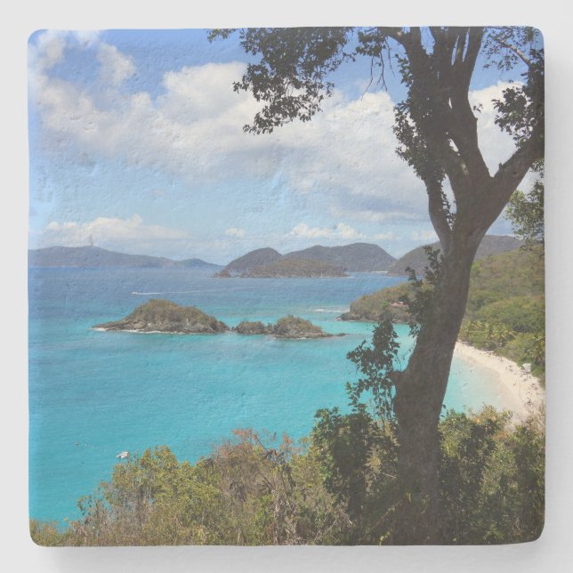 Posavasos De Piedra Bahía del Caribe (Anverso)