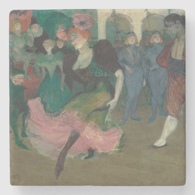 Posavasos De Piedra Bailando con la pintura Bolero - Toulouse-Lautrec (Anverso)