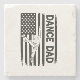 Posavasos De Piedra Baile Vintage Papá Bandera de EE. UU. Día del Padr