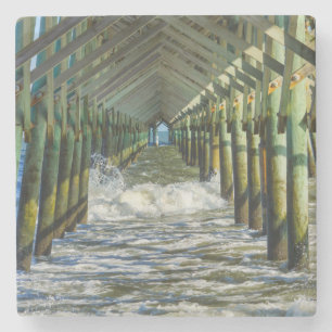 Posavasos De Piedra Bajo el muelle de Folly Beach