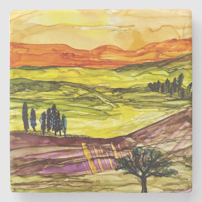 Posavasos De Piedra Bajo el sol toscano   (Anverso)