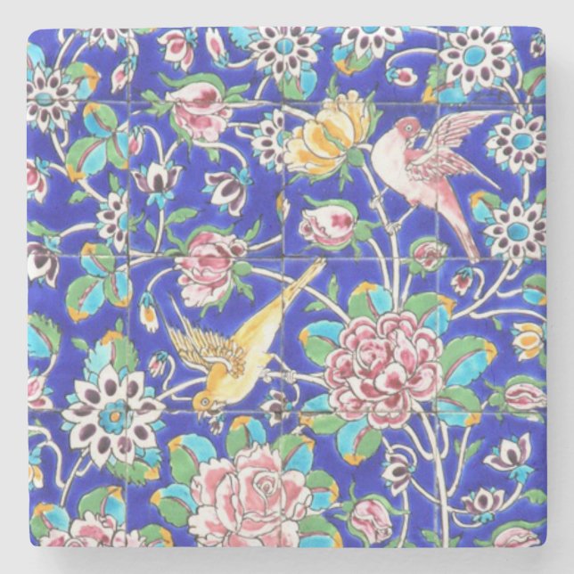 Posavasos De Piedra Baldosa cerámica europea antigua impresa (Anverso)