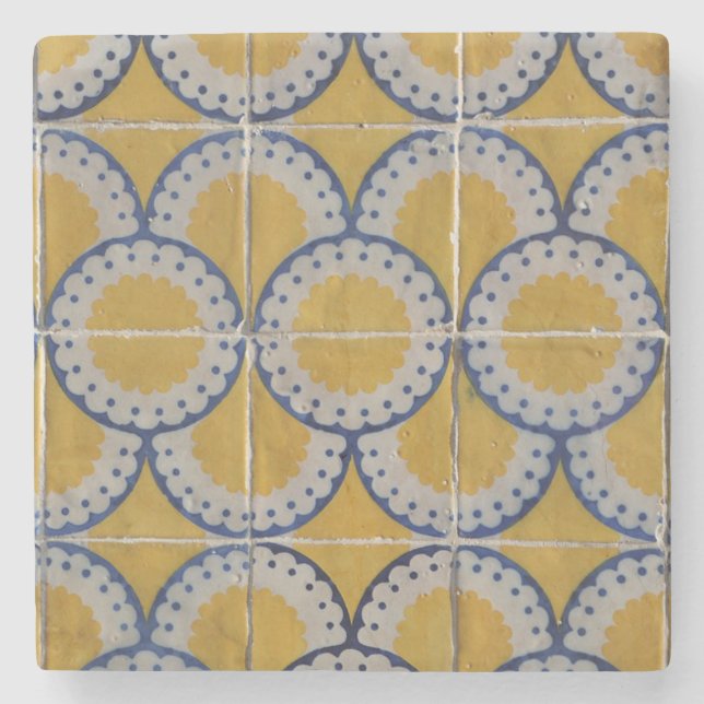 Posavasos De Piedra Baldosa cerámica europea antigua impresa (Anverso)