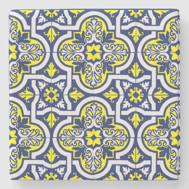 Posavasos De Piedra Baldosa cerámica europea antigua impresa (Anverso)