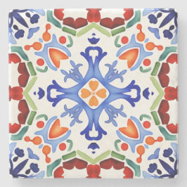 Posavasos De Piedra Baldosas azules mexicanas coloridas ducha de novia