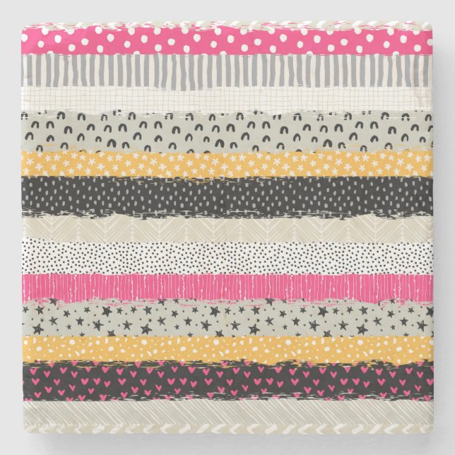 Posavasos De Piedra Baldosas de mosaico: Diseño versátil y sin inconve (Anverso)