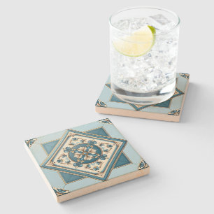 Posavasos De Piedra Baldosas mediterráneas, portuguesas, azulejo, mall