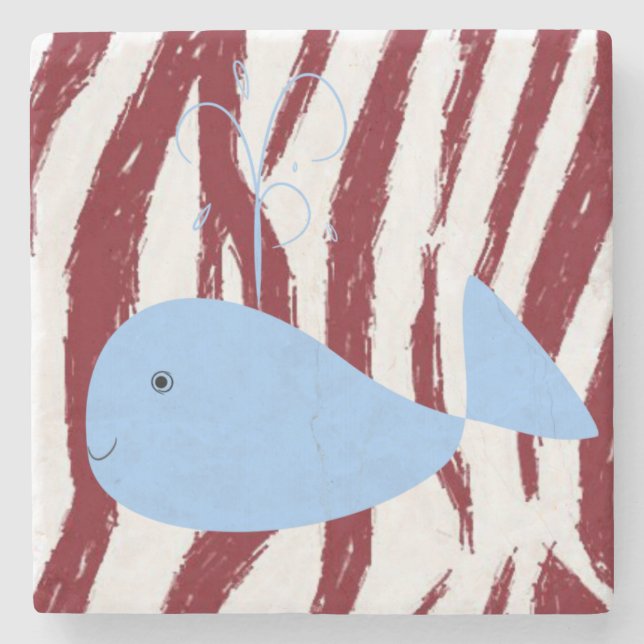 Posavasos De Piedra Ballena de montaña de piedra de mármol (Anverso)