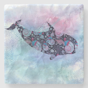 Posavasos De Piedra Ballena ornamental de la silueta