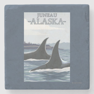 Posavasos De Piedra Ballenas #1 - Juneau, Alaska de la orca