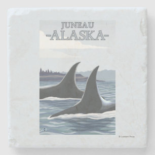 Posavasos De Piedra Ballenas #1 - Juneau, Alaska de la orca
