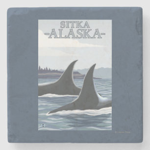 Posavasos De Piedra Ballenas #1 - Sitka, Alaska de la orca