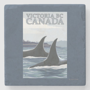Posavasos De Piedra Ballenas #1 - Victoria, A.C. Canadá de la orca