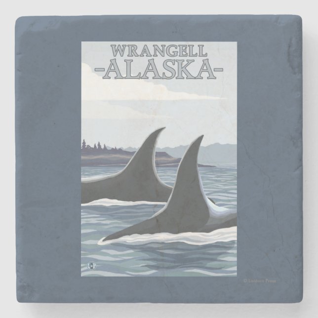 Posavasos De Piedra Ballenas #1 - Wrangell, Alaska de la orca (Anverso)