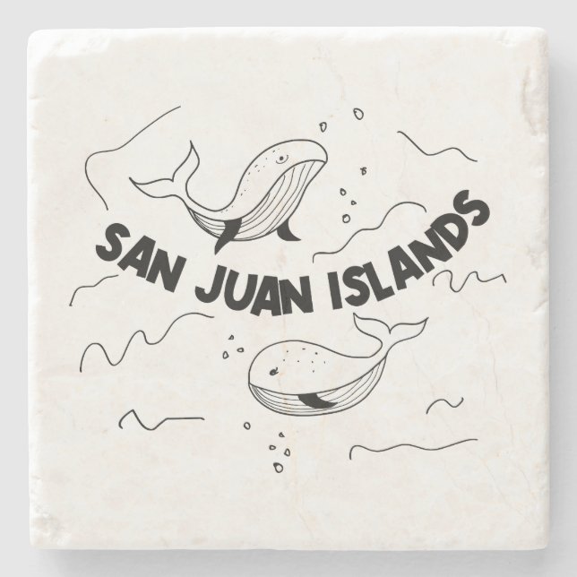 Posavasos De Piedra Ballenas de las Islas San Juan (Anverso)