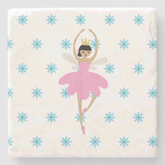 Posavasos De Piedra Ballet Nutcracker Ballerina Ilustracion de hadas (Anverso)