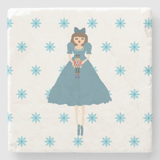 Posavasos De Piedra Ballet Nutcracker Ballerina Ilustracion de hadas (Anverso)