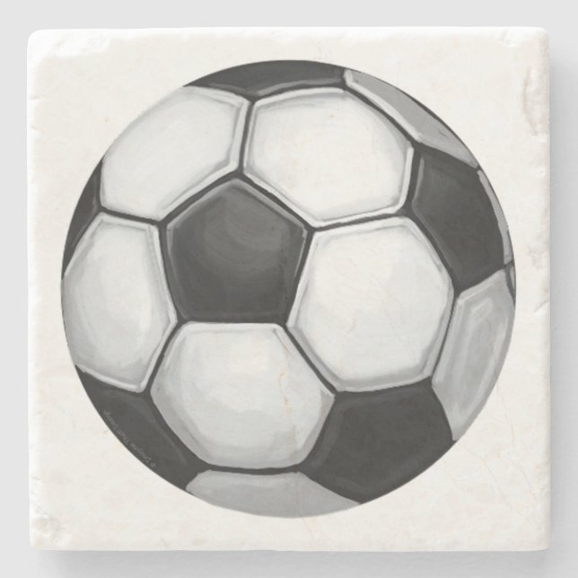 Posavasos De Piedra Balón de fútbol (Anverso)