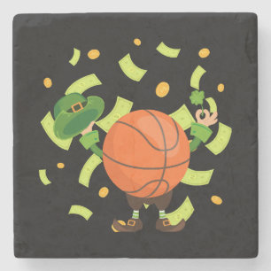 Posavasos De Piedra Baloncesto Afortunado Feliz Día de Patrick