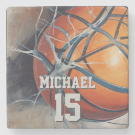 Posavasos De Piedra Baloncesto Su Nombre