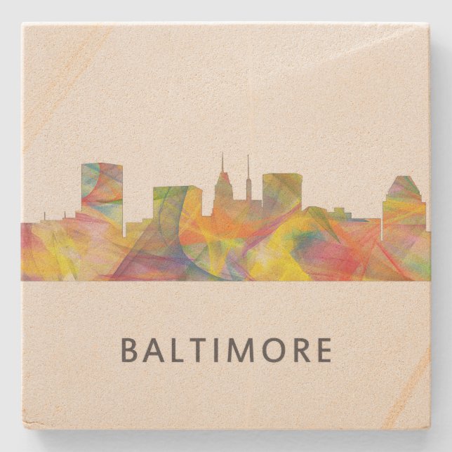 Posavasos De Piedra Baltimore, Maryland Skyline Coasters (Anverso)